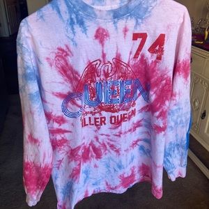 Custom tie dye Queen shirt juniors